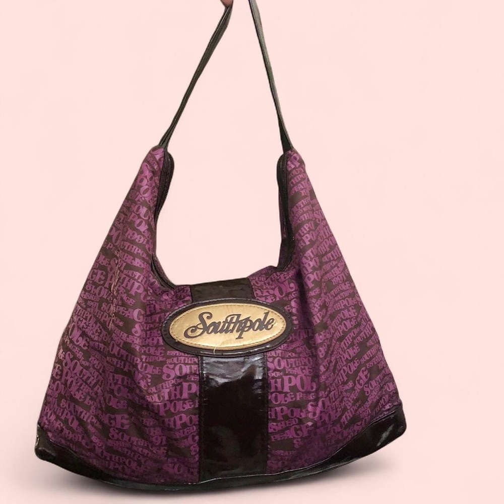 RARE Y2K Vintage Southpole AOP Monogram Large Hobo Shoulder Hand Bag Purse Bratz
